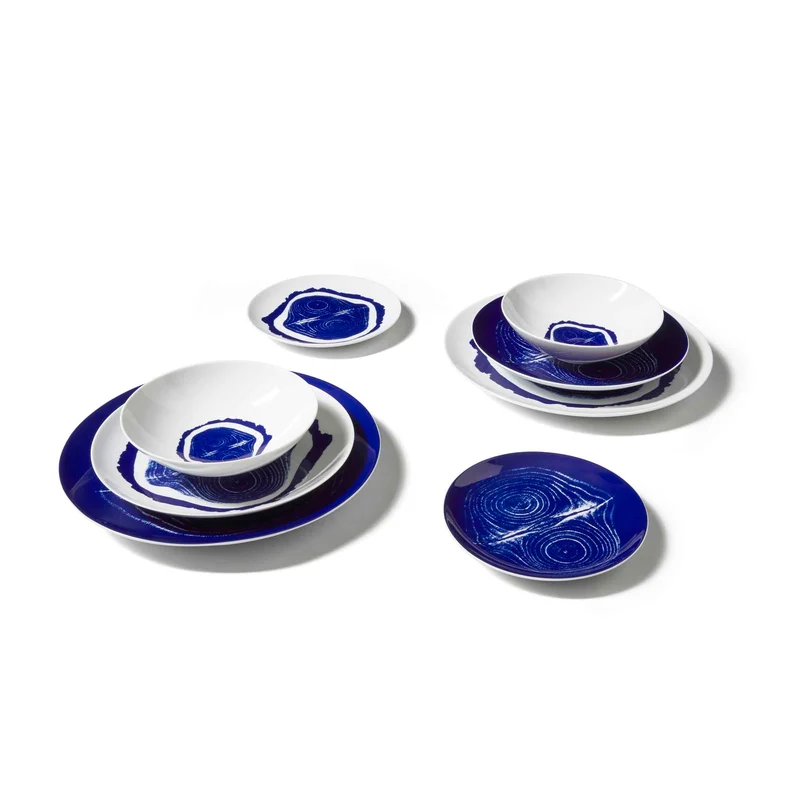 Porcelain Dessert Plate Set TRONC, designed by Richard Ginori for Cassina