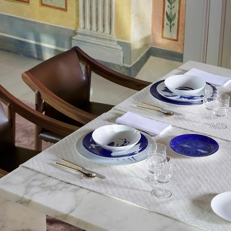 Porcelain Dessert Plate Set TRONC, designed by Richard Ginori for Cassina