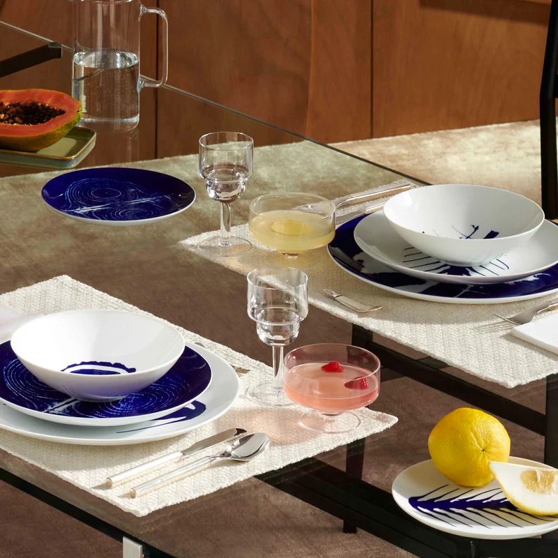 Porcelain Dessert Plate Set ARETE, designed by Richard Ginori for Cassina