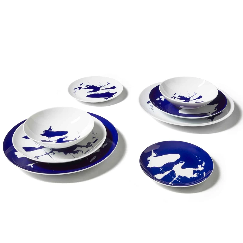 Porcelain Soup Plate Set NEIGE, designed by Richard Ginori for Cassina