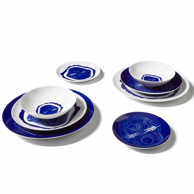 Porcelain Soup Plate Set TRONC, designed by Richard Ginori for Cassina