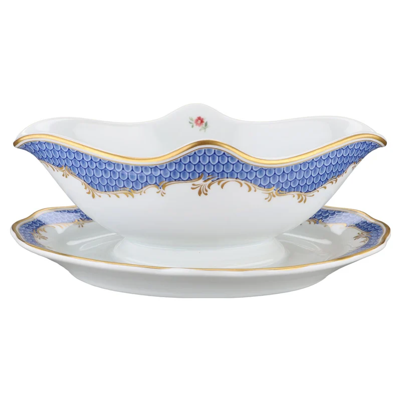 Sauciere mit Teller einteilig ohne Blumendekor