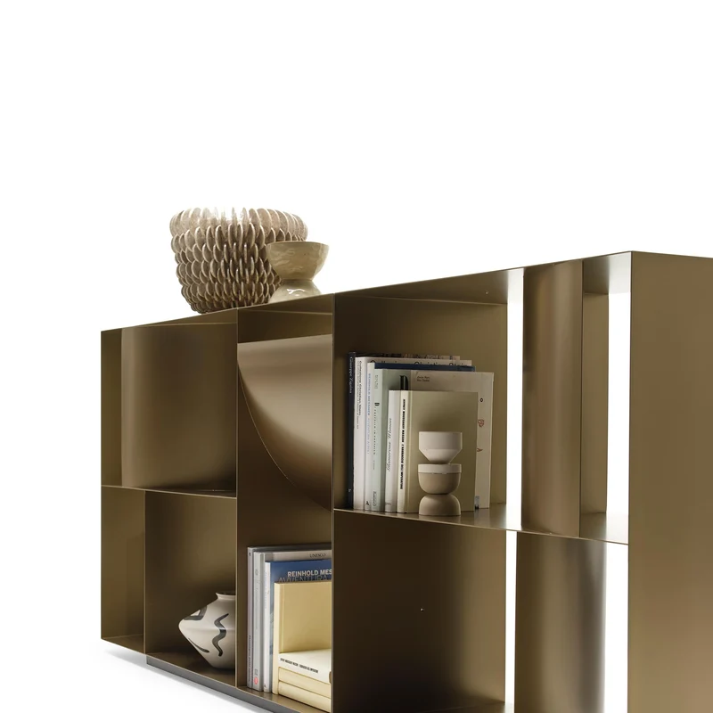 Double Sided Metal Floor Standing Bookcase JUDD BASE by Alessandro Di Prisco for Mogg