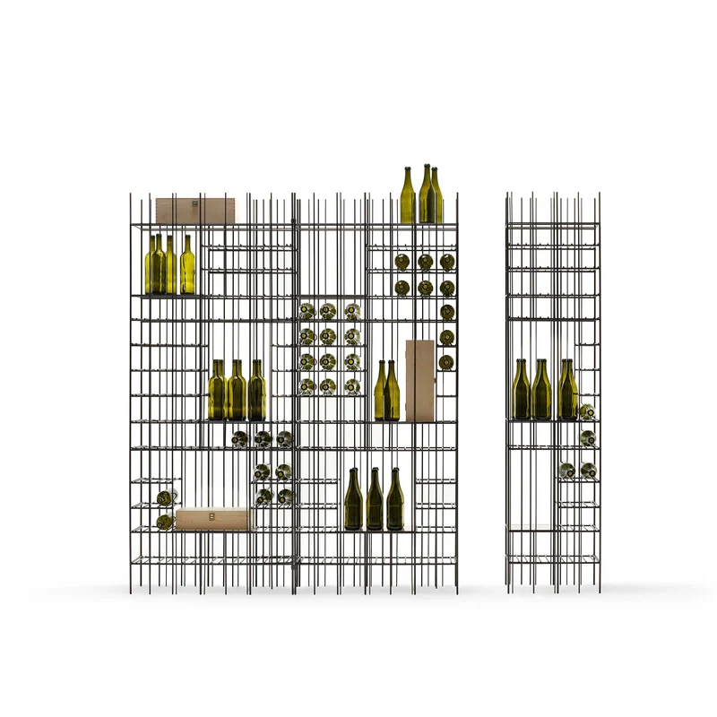Metal Floor Standing Wine Rack METRICA WINERY by Ctrlzak Studio for Mogg