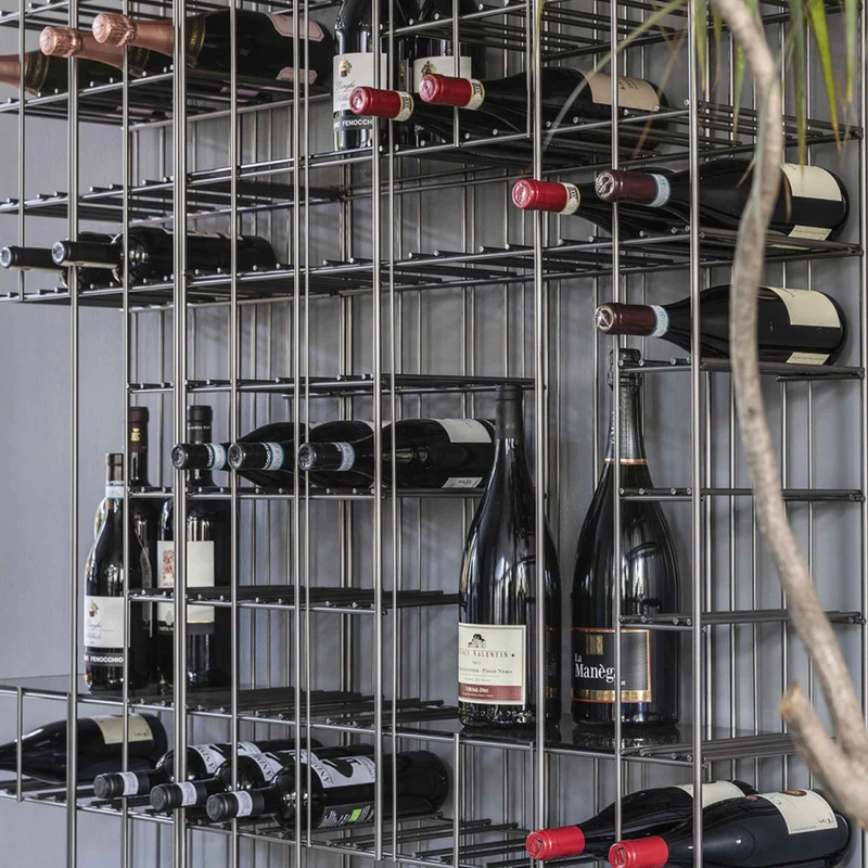 Metal Floor Standing Wine Rack METRICA WINERY by Ctrlzak Studio for Mogg