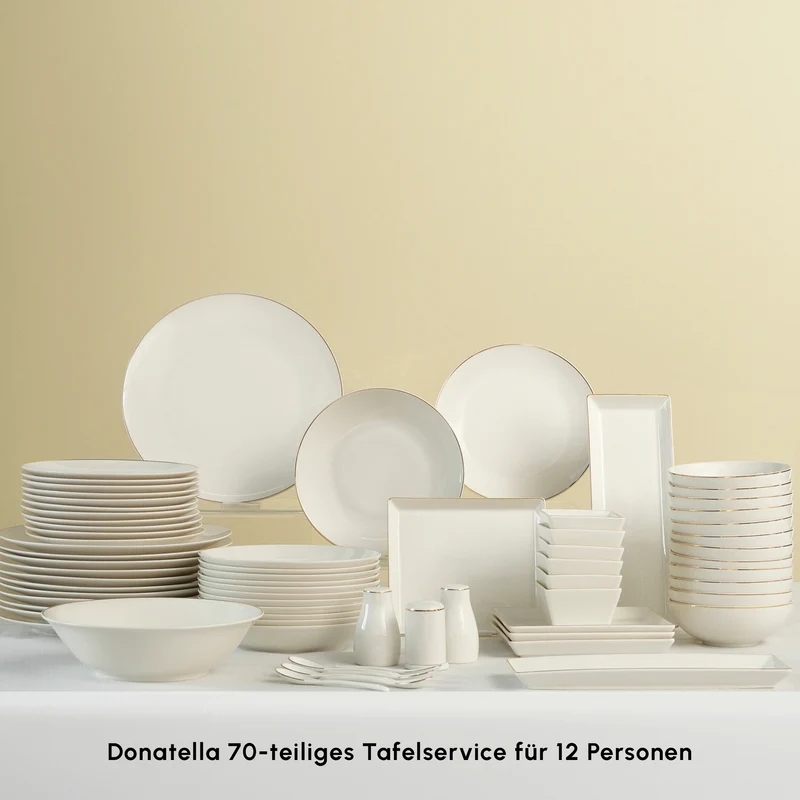 Karaca Donatella 70-Teiliges Tafelsservice Für 12 Personen – New Bone