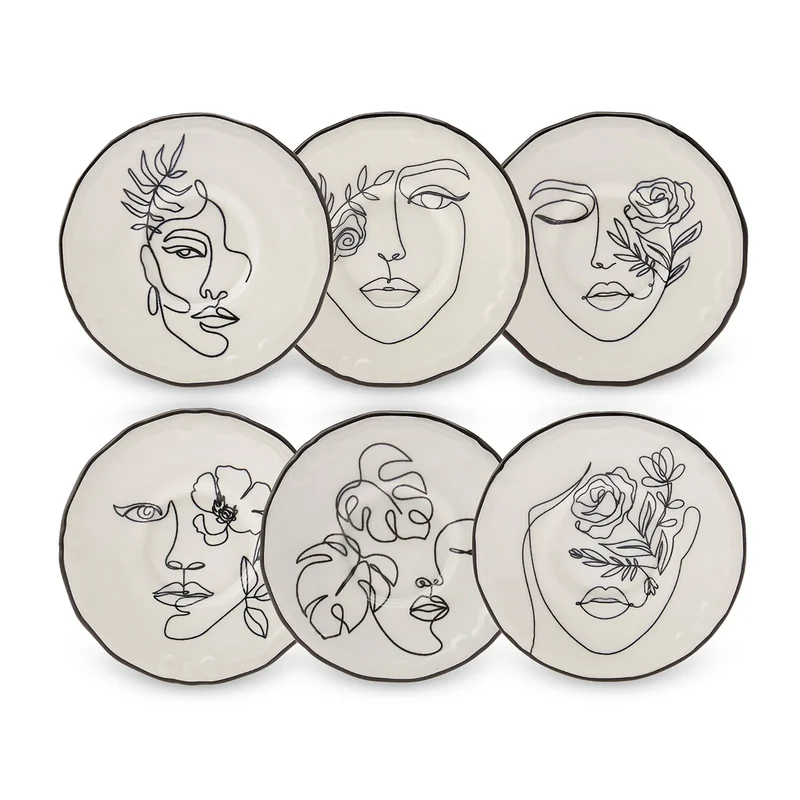 Karaca Face 12-teiliges Türkisches Teeset für 6 Personen, 132 ml, Mehrfarbig