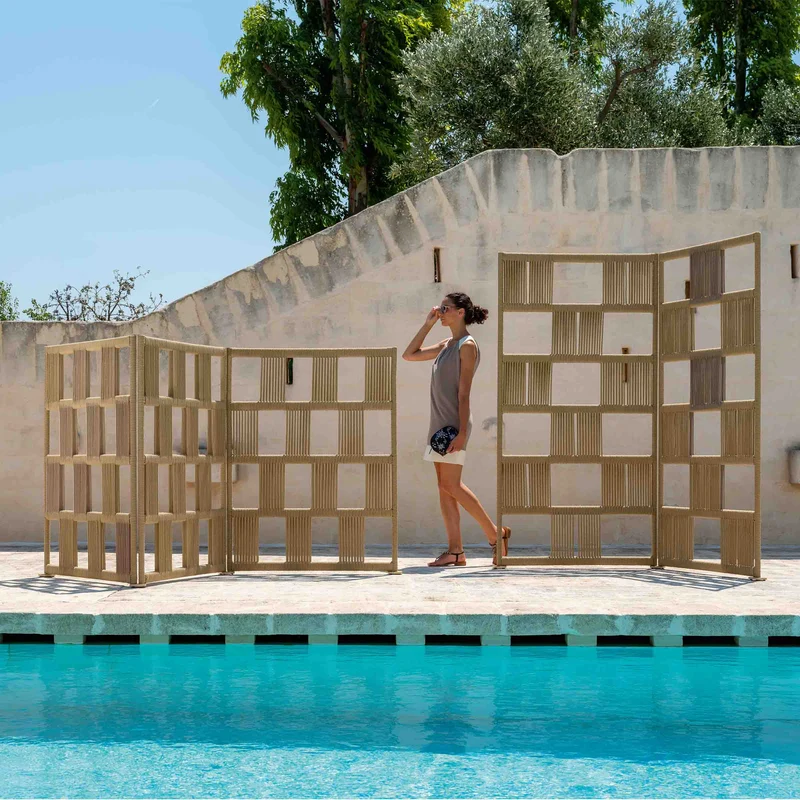 Outdoor Fabric and Aluminium Screen SCACCO by Ludovica + Roberto Palomba for Talenti