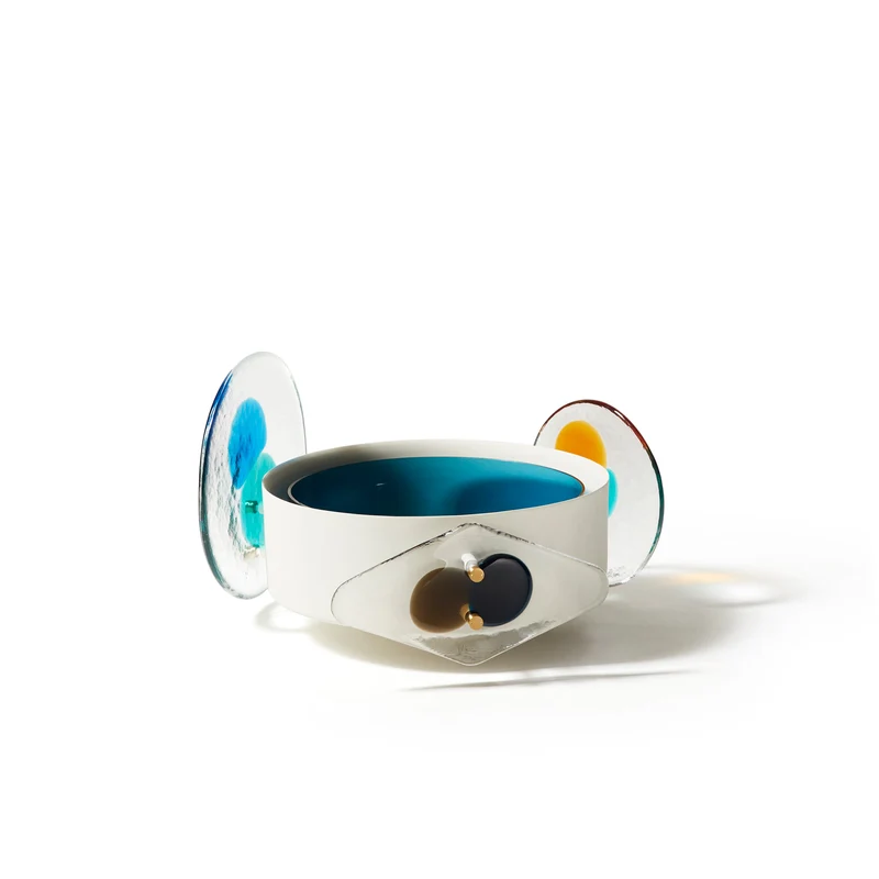 Painted Brass and Murano Glass Vase COLOURDISC, designed by Bethan Laura Wood for Cassina