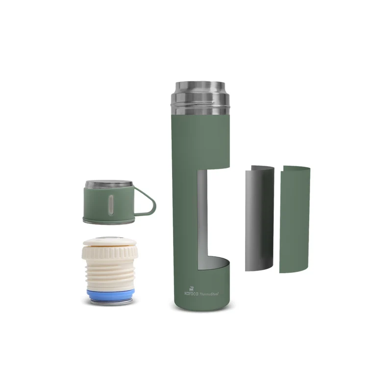Karaca Thermosteel Earth Auslaufsicherer Edelstahl-Thermos 680 ml Khaki
