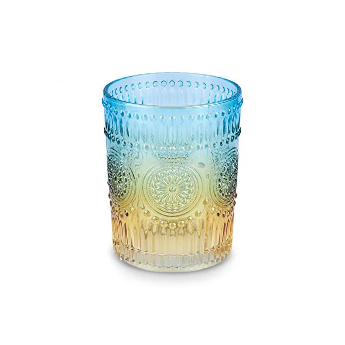 Karaca Sunflower Wasserglas 250 ml, Blau Gelb