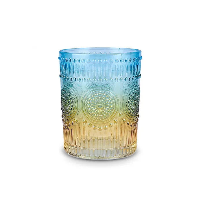 Karaca Sunflower Wasserglas 250 ml, Blau Gelb