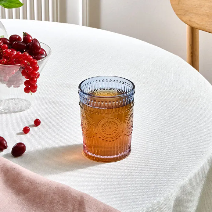 Karaca Sunflower Wasserglas 250 ml, Blau Rosa