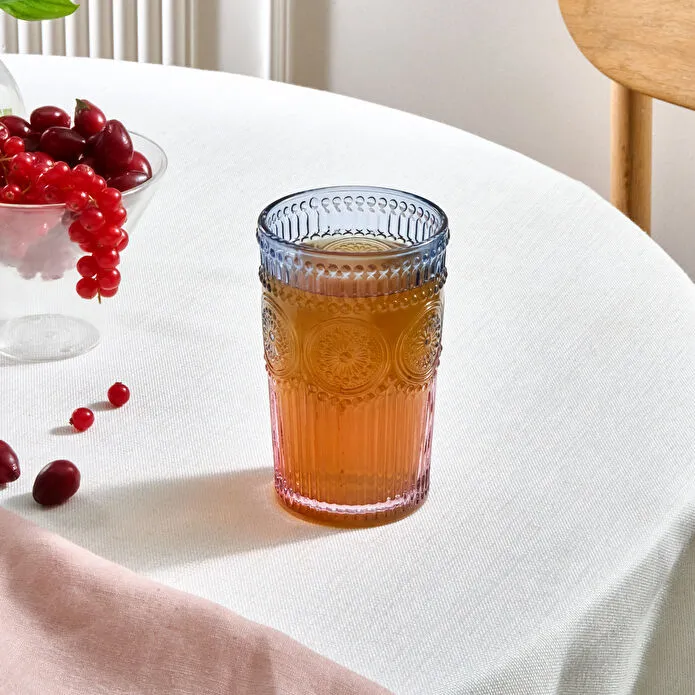 Karaca Sunflower Trinkglas 332 ml, Blau Rosa