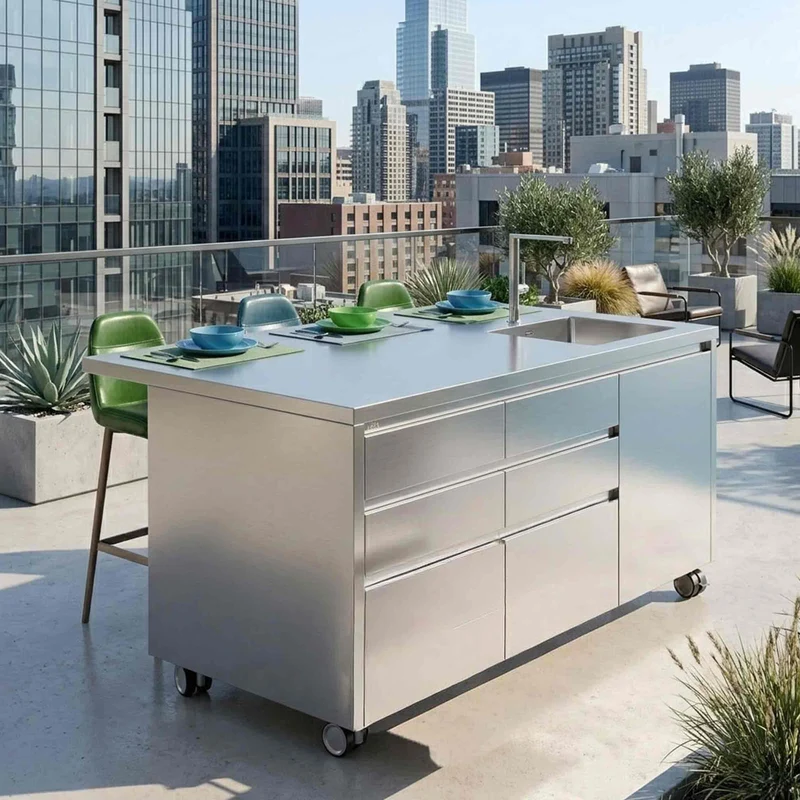 Outdoor Stainless Steel Kitchen Island PANAREA by LISA