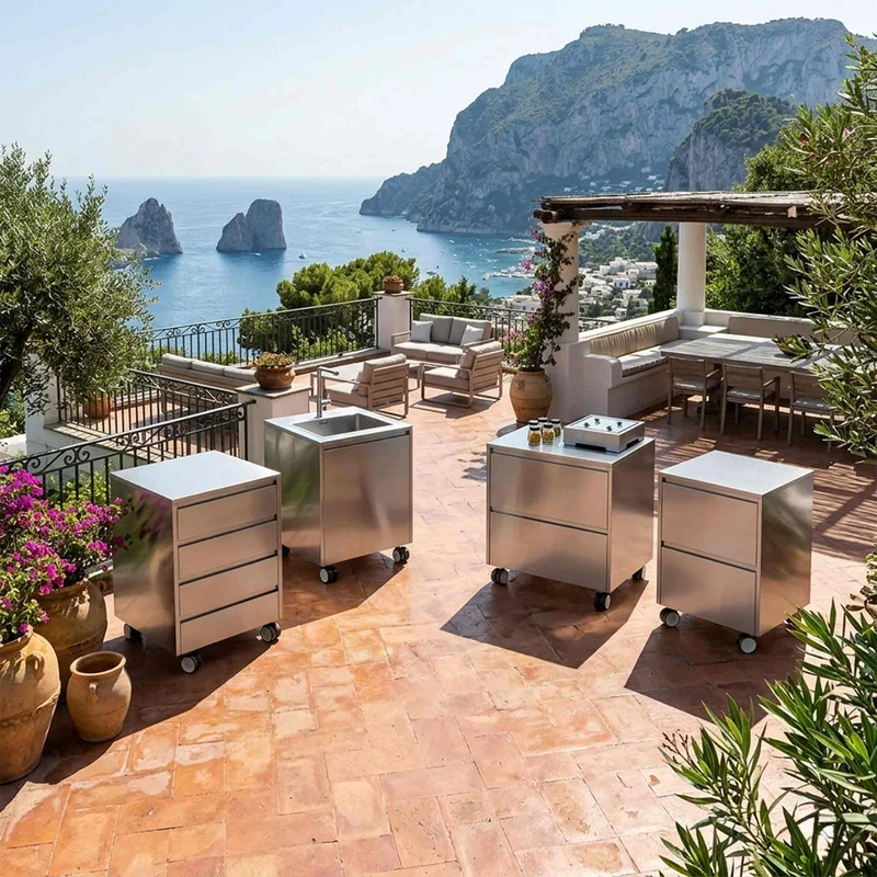Modular Outdoor Stainless Steel Kitchen MURANO Three Drawers by LISA