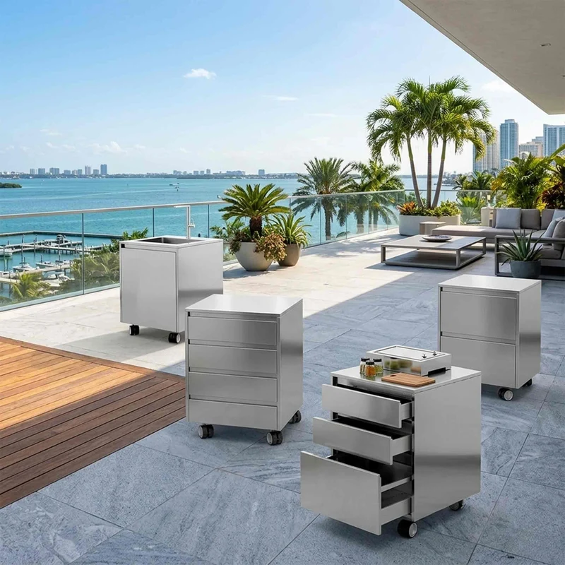 Modular Outdoor Stainless Steel Kitchen BURANO Four Drawers by LISA