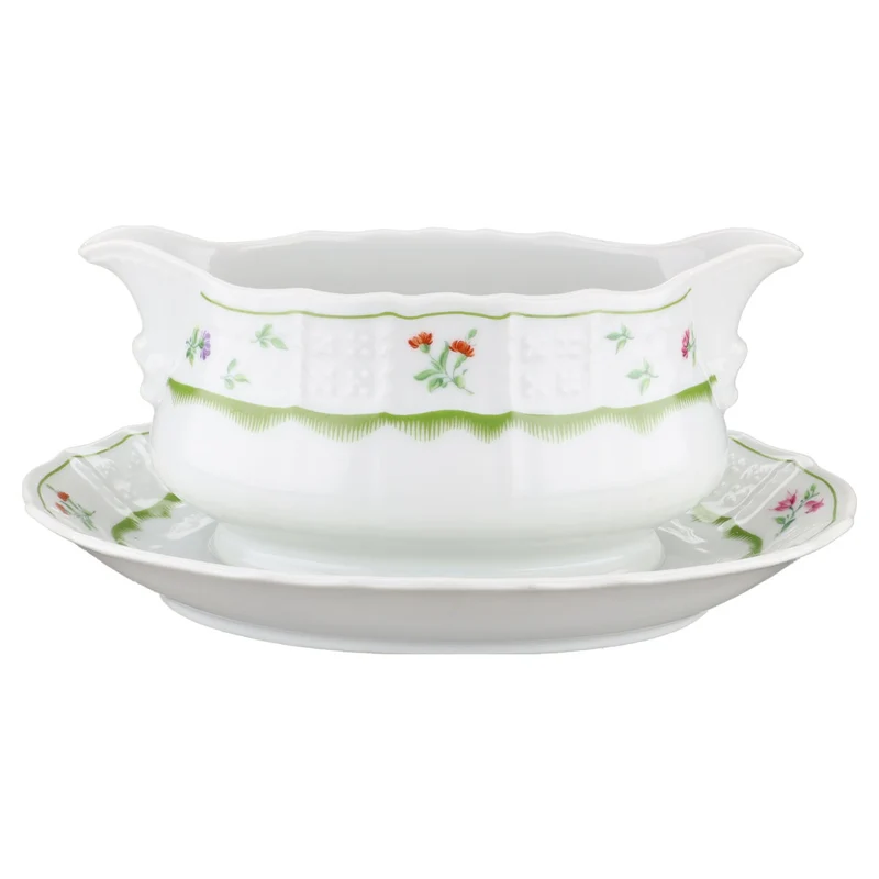 Sauciere mit Teller einteilig