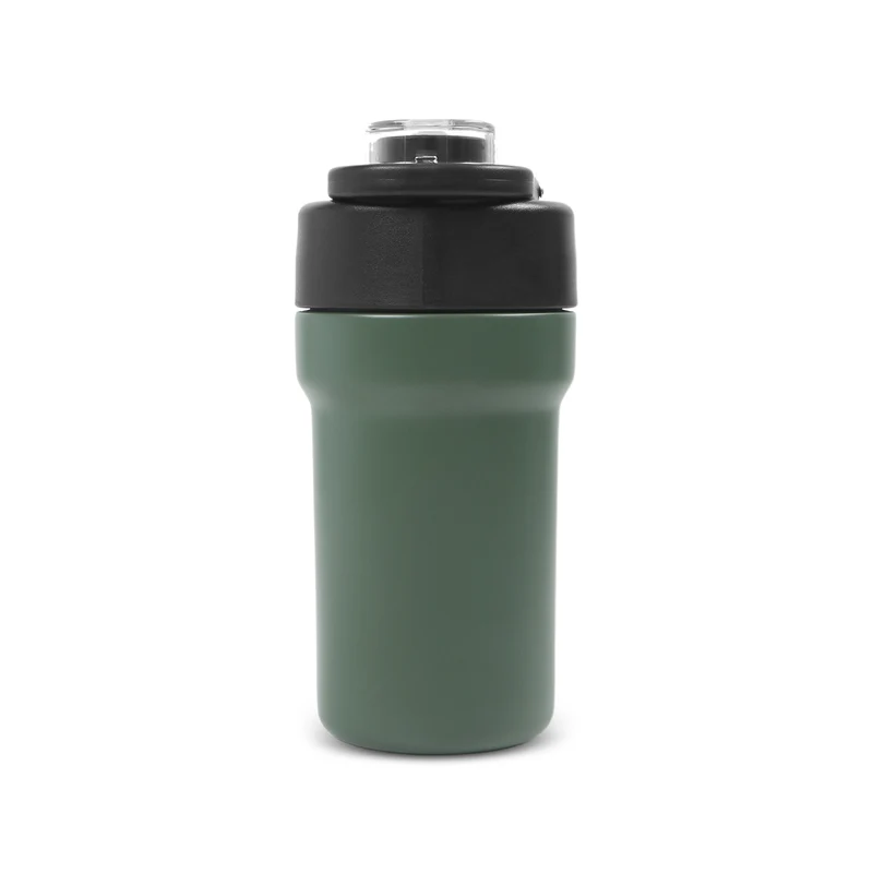 Karaca Thermosteel Camping 2-in-1 Edelstahl-Thermosflasche 450 ml Khaki