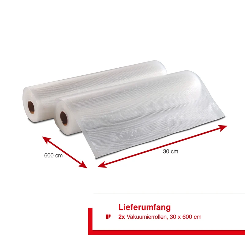 Vakuumierfolien 2 Rollen 30x600 cm transparent