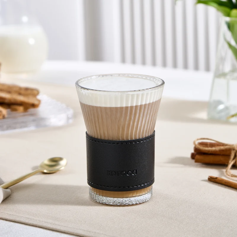 Karaca Leder Cool Touch Latte Glas 210 Ml Schwarz