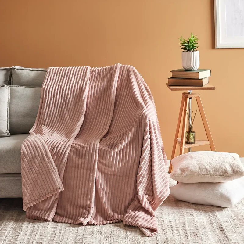 Karaca Ruby Stripe, Wellsoft TV-Decke, Rosa