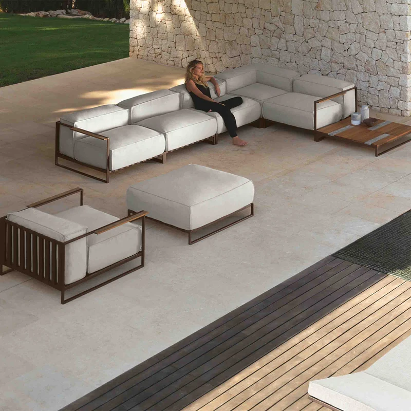 Outdoor Fabric Corner Sectional Sofa with Coffee Table CASILDA by Ramón Esteve for Talenti