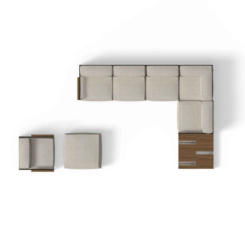 Outdoor Fabric Corner Sectional Sofa with Coffee Table CASILDA by Ramón Esteve for Talenti