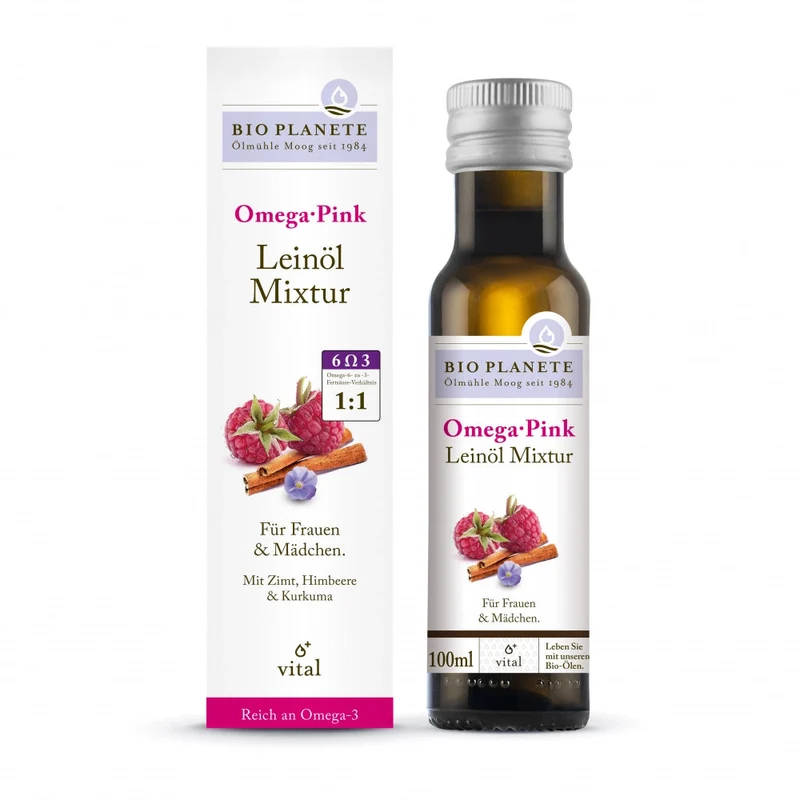 BIO PLANÈTE Vital-Öl Omega Pink Leinöl-Mixtur Bio 100ml
