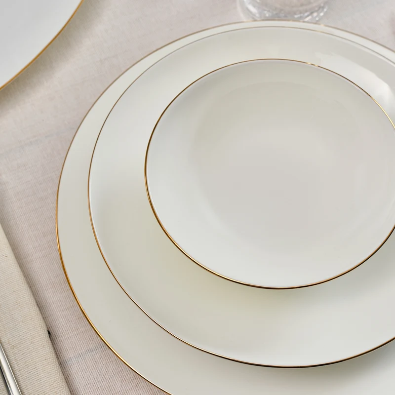 Karaca Fine Pearl Extra Chanak 55-teiliges Tafelservice für 12 Personen, Gold