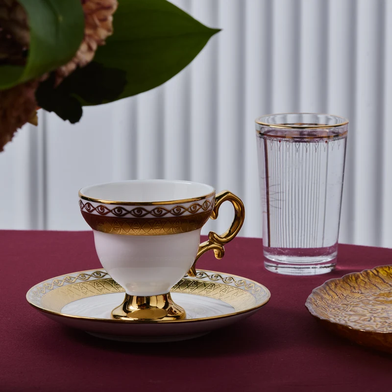 Karaca Hürrem Kaffeetassenset für 6 Personen, 90 ml