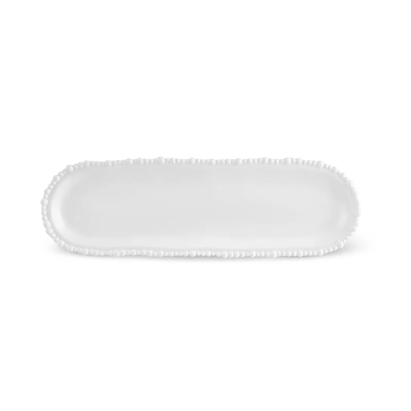 Karaca Perla, Melamin Servierplatte in Bootsform, 44cm, Weiß