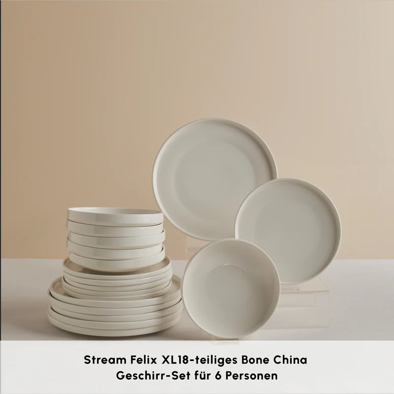 Karaca Stream Bone Felix XL Tafelservice 18-teilig für 6 Personen