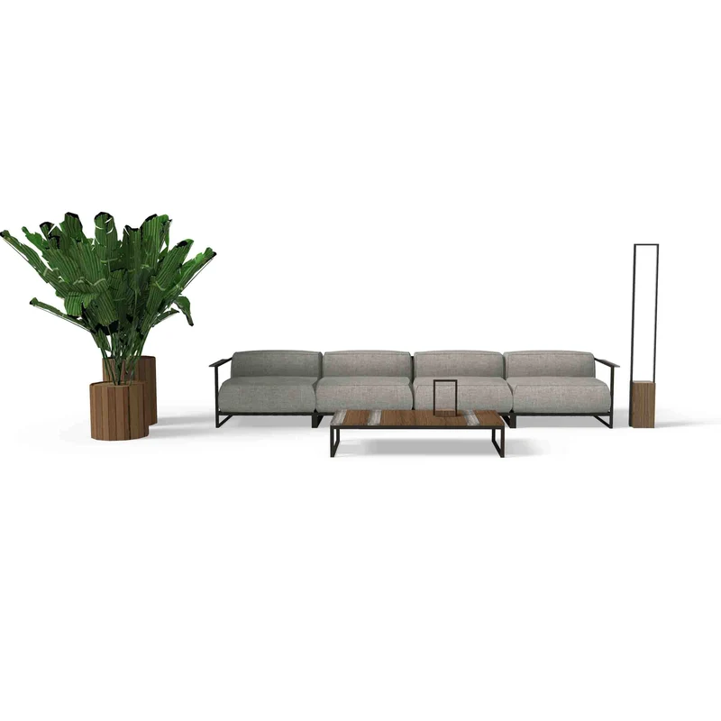 Outdoor Fabric Four-Seater Sectional Sofa CASILDA by Ramón Esteve for Talenti