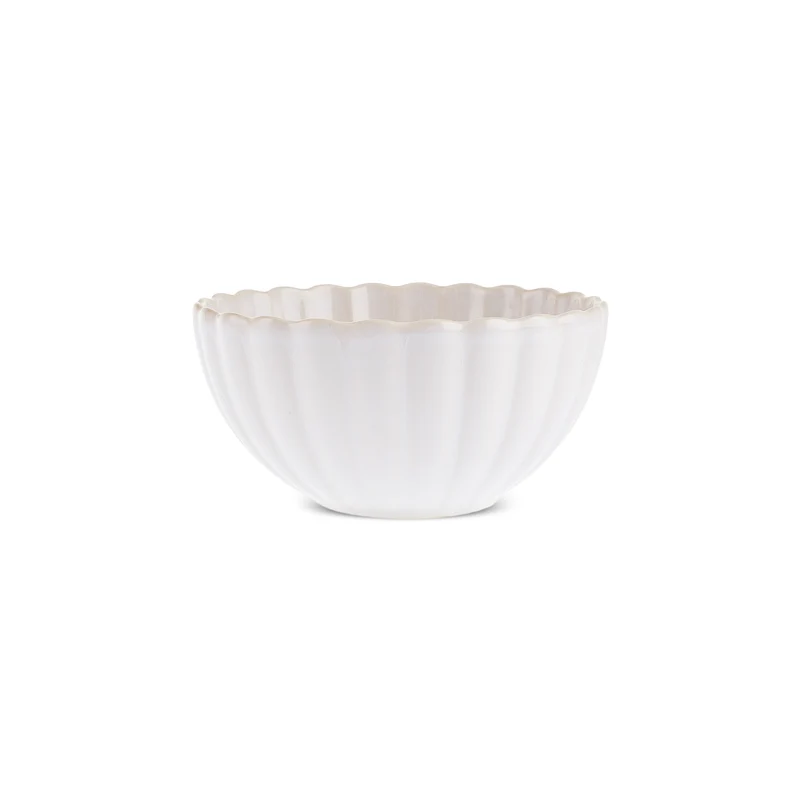 Karaca New Daisy Müsli-/Suppenschale aus Steinzeug mit Reaktivglasur, 15,5 cm, Weiß