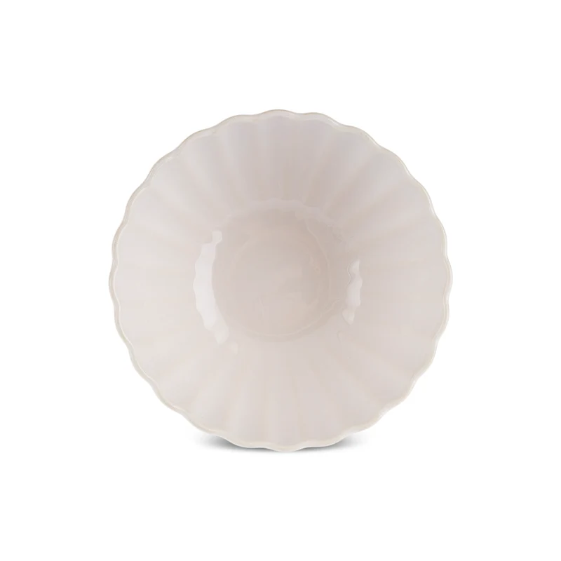 Karaca New Daisy Müsli-/Suppenschale aus Steinzeug mit Reaktivglasur, 15,5 cm, Weiß