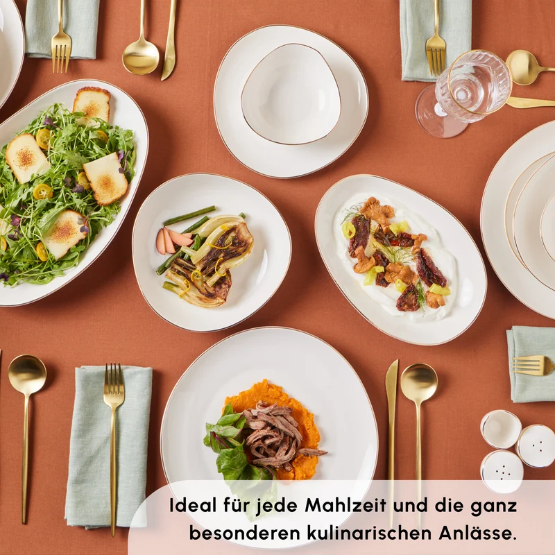Stream Bone Middle Tafelservice für 12 Personen - Gold