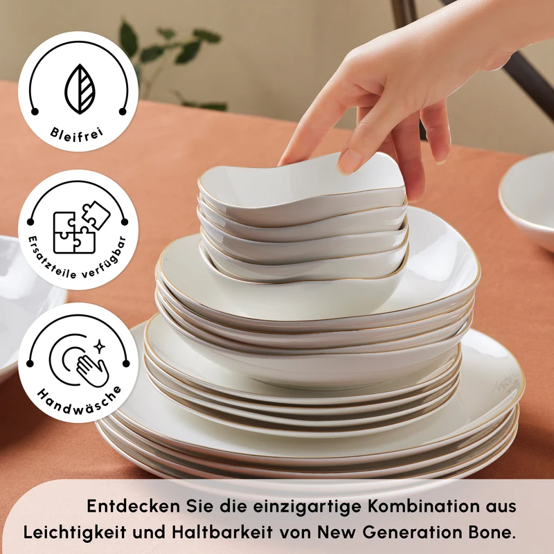 Stream Bone Middle Tafelservice für 12 Personen - Gold