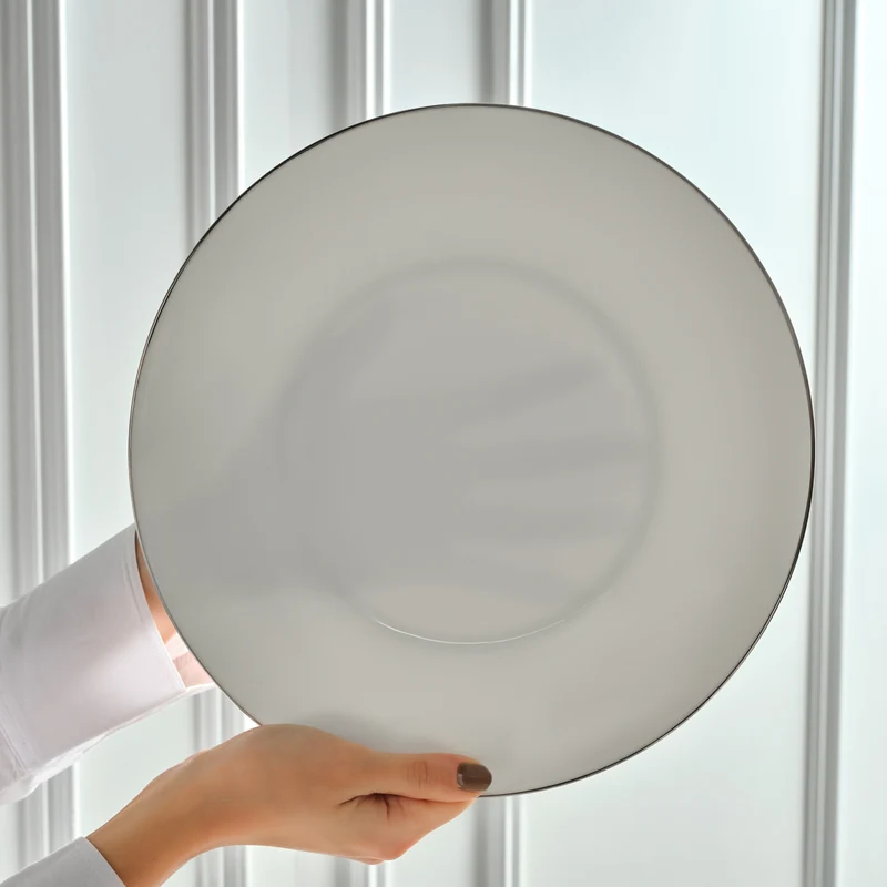 Karaca Fine Pearl Extra Chanak 55-teiliges Tafelservice für 12 Personen Platin