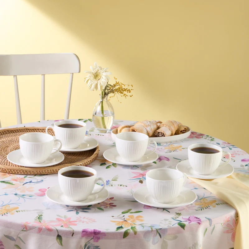 Karaca Anna Embossed Teetassen-Set für 6 Personen, 220 ml