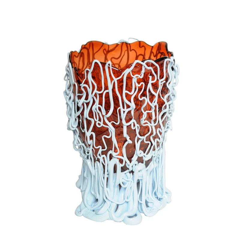 Resin Vase MEDUSA Red and Light Blue by Gaetano Pesce for Fish Design