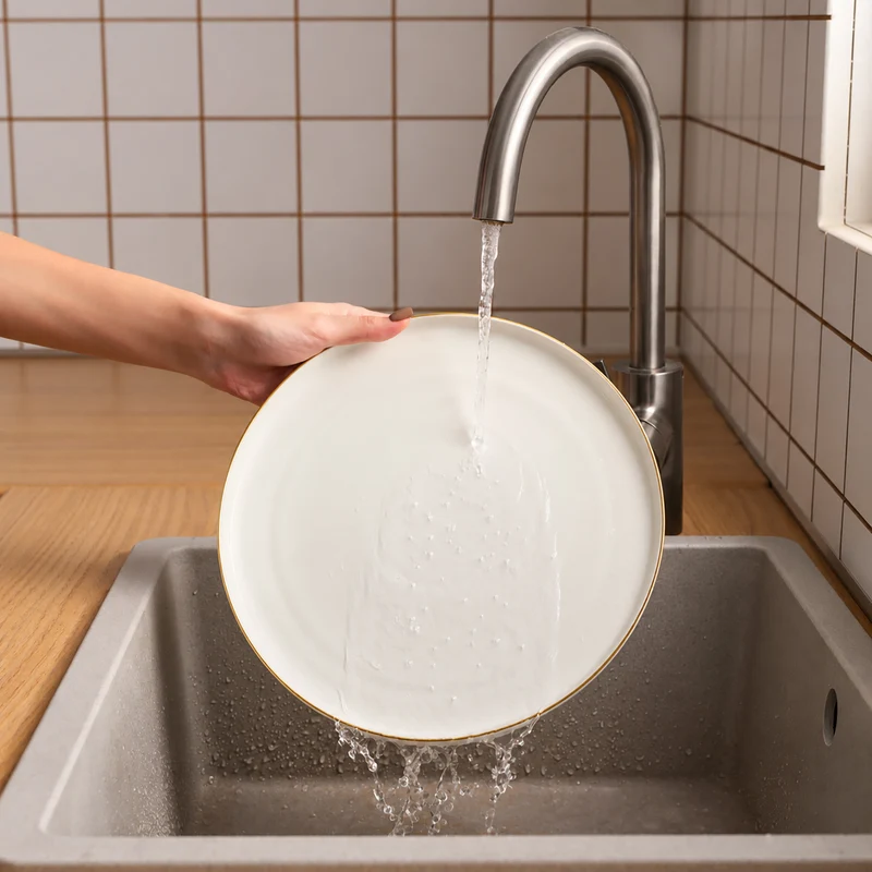 Karaca Stream Bone China Sunset 53-teiliges Servierset für 12 Personen, Gold