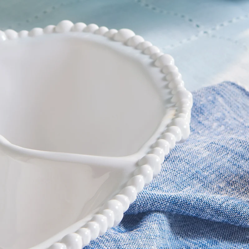 Karaca Perla Melamin Snackschale mit Fächern Oval 33 cm Weiß