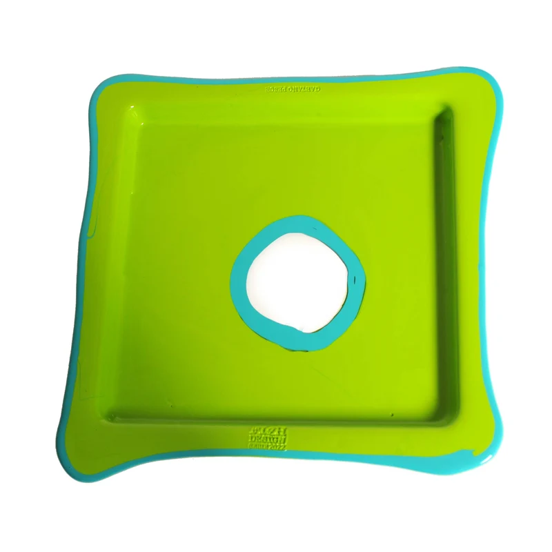Resin Square Tray TRY-TRAY Green Set of Three by Gaetano Pesce for Fish Design