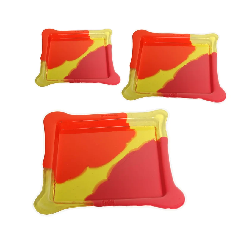 Resin Square Tray TRY-TRAY Red Set of Three by Gaetano Pesce for Fish Design