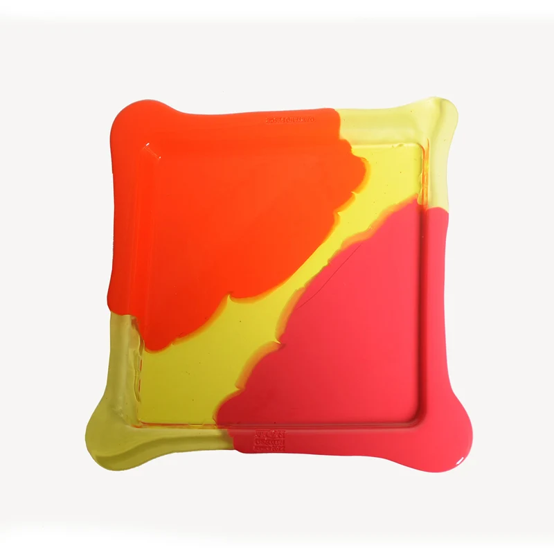 Resin Square Tray TRY-TRAY Red Set of Three by Gaetano Pesce for Fish Design