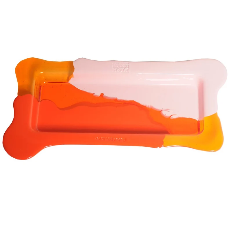 Resin Rectangular Tray TRY-TRAY Orange and Pink by Gaetano Pesce for Fish Design