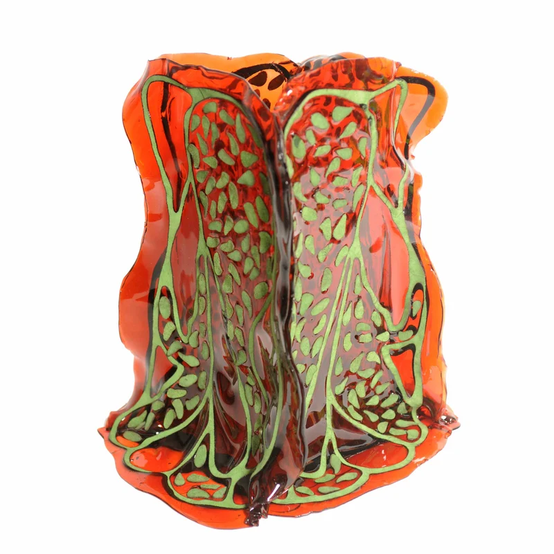 Leather and Resin Vase OLODUM by Fratelli Campana for NativoCampana