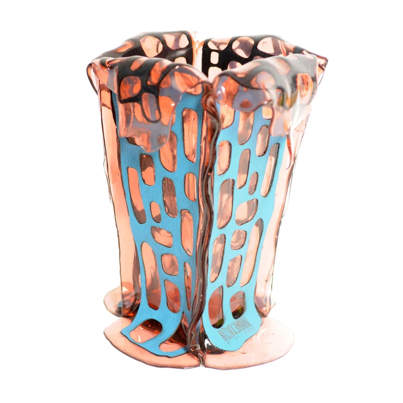Leather and Resin Vase SAGARANA M by Fratelli Campana for NativoCampana