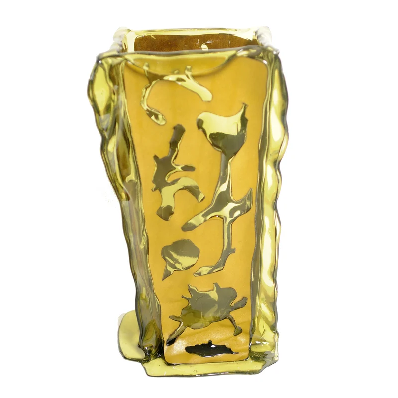 Leather and Resin Vase MULATO L by Fratelli Campana for NativoCampana